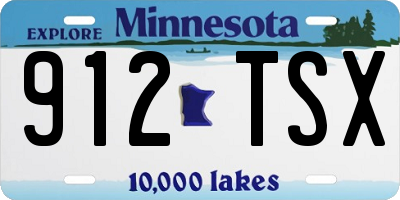 MN license plate 912TSX