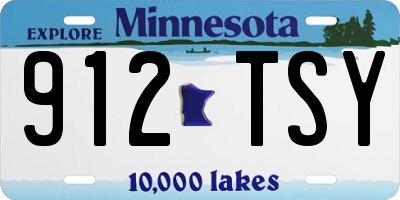 MN license plate 912TSY