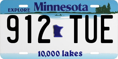MN license plate 912TUE