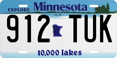 MN license plate 912TUK
