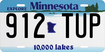 MN license plate 912TUP