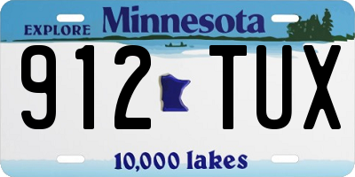MN license plate 912TUX