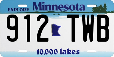 MN license plate 912TWB