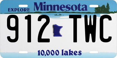 MN license plate 912TWC