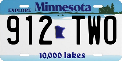 MN license plate 912TWO