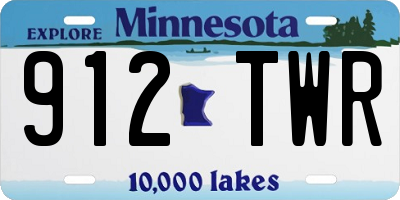 MN license plate 912TWR
