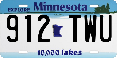 MN license plate 912TWU