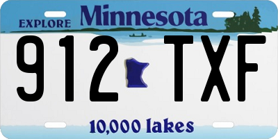 MN license plate 912TXF