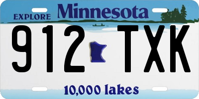 MN license plate 912TXK
