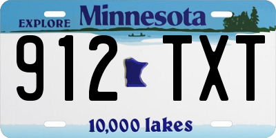 MN license plate 912TXT