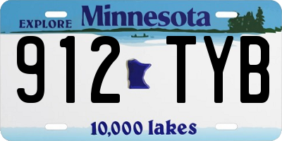 MN license plate 912TYB