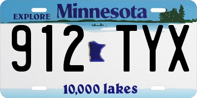 MN license plate 912TYX