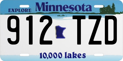 MN license plate 912TZD
