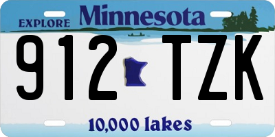 MN license plate 912TZK