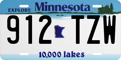 MN license plate 912TZW