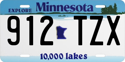 MN license plate 912TZX