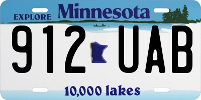 MN license plate 912UAB