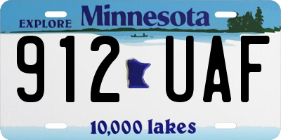 MN license plate 912UAF