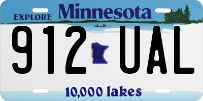 MN license plate 912UAL