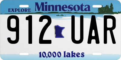 MN license plate 912UAR