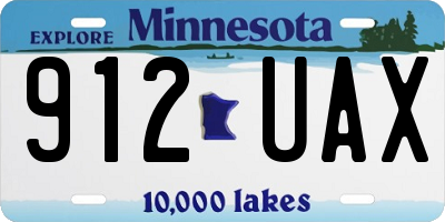 MN license plate 912UAX