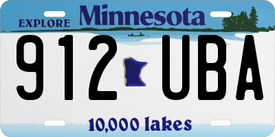 MN license plate 912UBA
