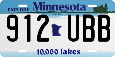 MN license plate 912UBB