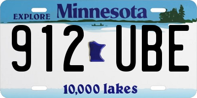 MN license plate 912UBE