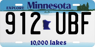 MN license plate 912UBF