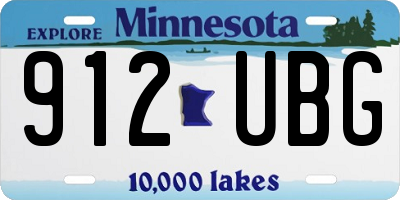 MN license plate 912UBG