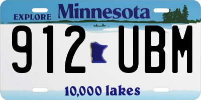 MN license plate 912UBM
