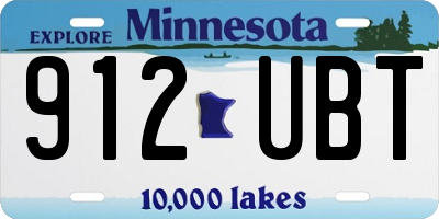 MN license plate 912UBT