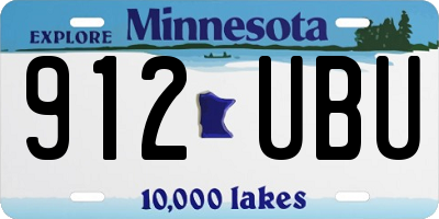 MN license plate 912UBU