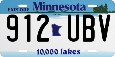 MN license plate 912UBV