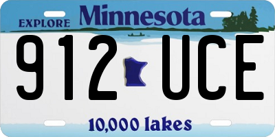 MN license plate 912UCE