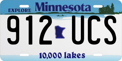 MN license plate 912UCS