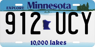 MN license plate 912UCY