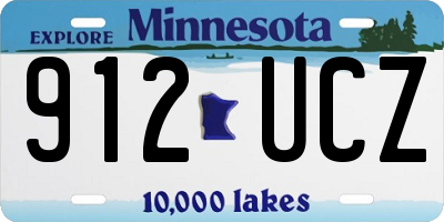 MN license plate 912UCZ