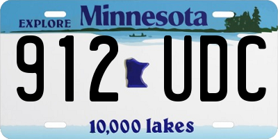 MN license plate 912UDC