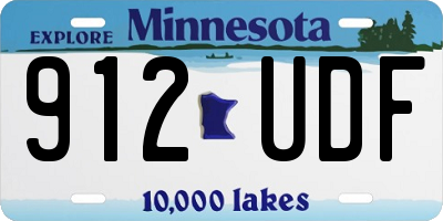 MN license plate 912UDF