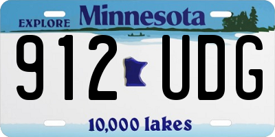 MN license plate 912UDG