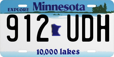 MN license plate 912UDH