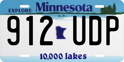 MN license plate 912UDP