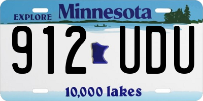 MN license plate 912UDU