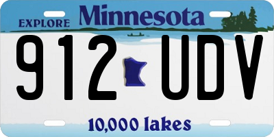 MN license plate 912UDV