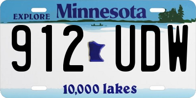 MN license plate 912UDW