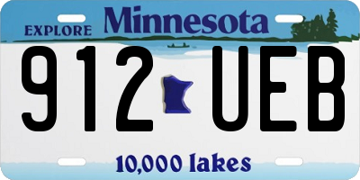 MN license plate 912UEB