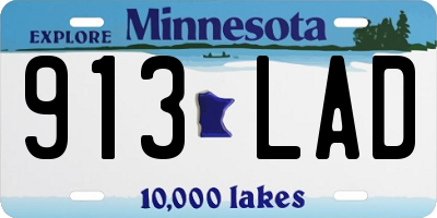 MN license plate 913LAD