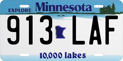 MN license plate 913LAF