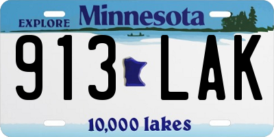 MN license plate 913LAK